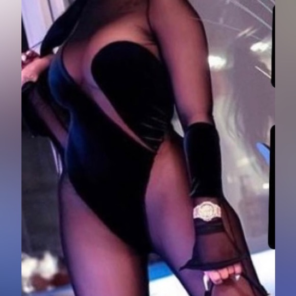 Velvet Mesh JumpSuit- Black- Women’s Small - Picture 10 of 11